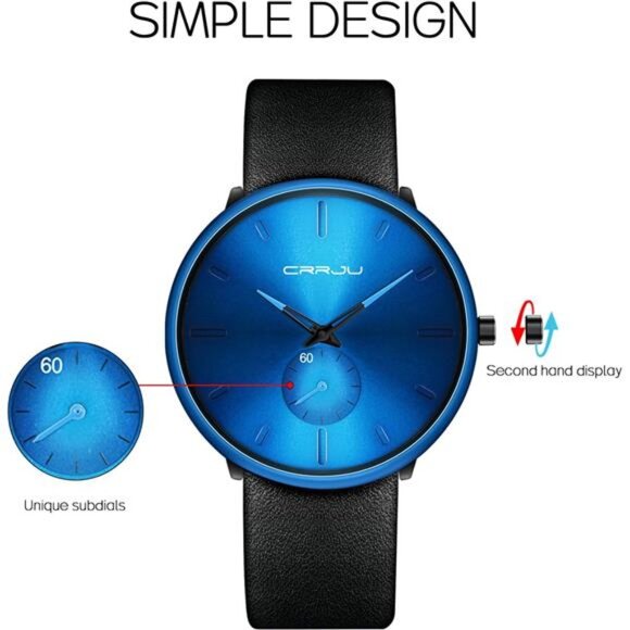 Mens Watches Ultra-Thin Minimalist Waterproof-Fashion Wrist Watch for Men - Picture 5 of 7